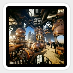 STEAMPUNK STATION ORIGINAL AI DIGITALLY GENERATED ARTWORK Sticker